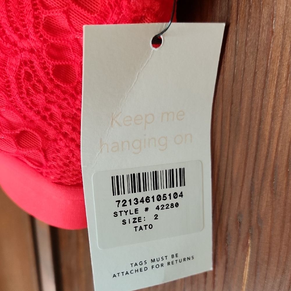 Lively Red Unlined Lace Bralette Wireless Comfort - Picture 3 of 6